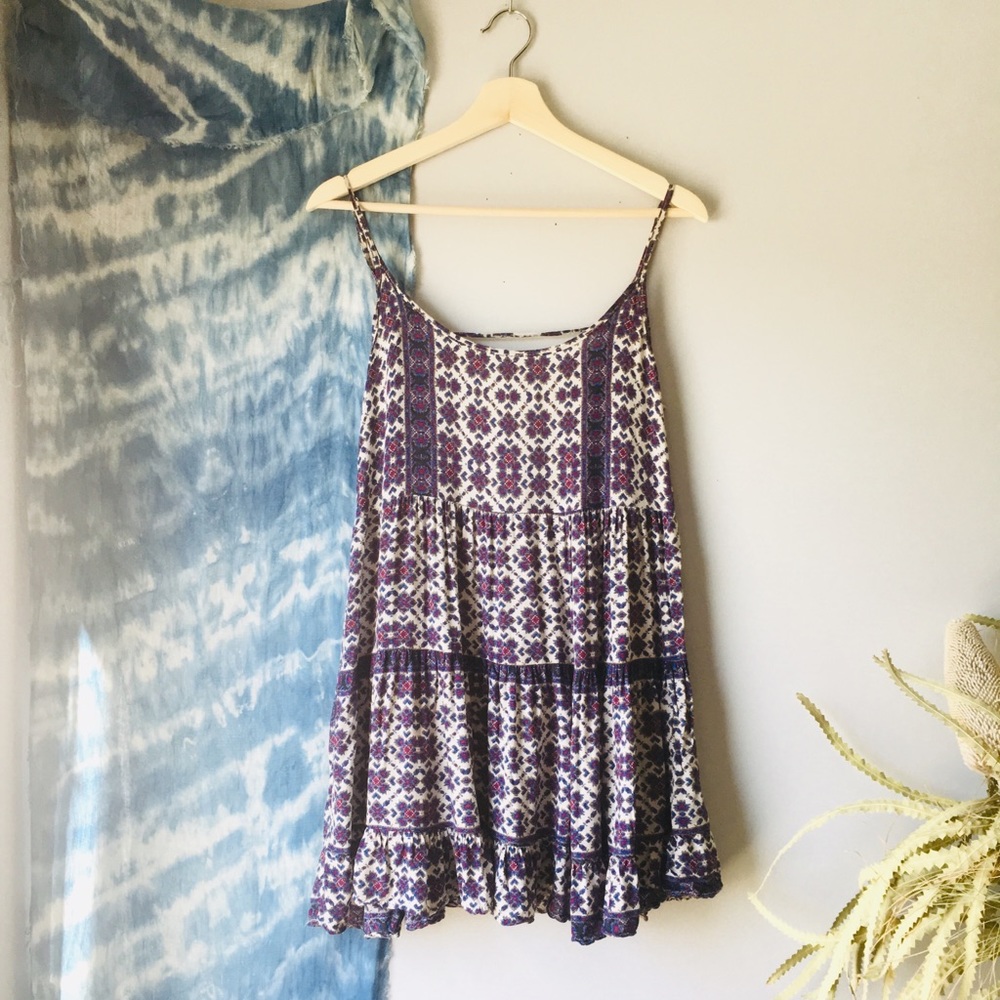 Brandy Melville Printed Slip Mini Dress